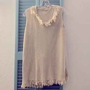 Frayed Edges Sweater-tan